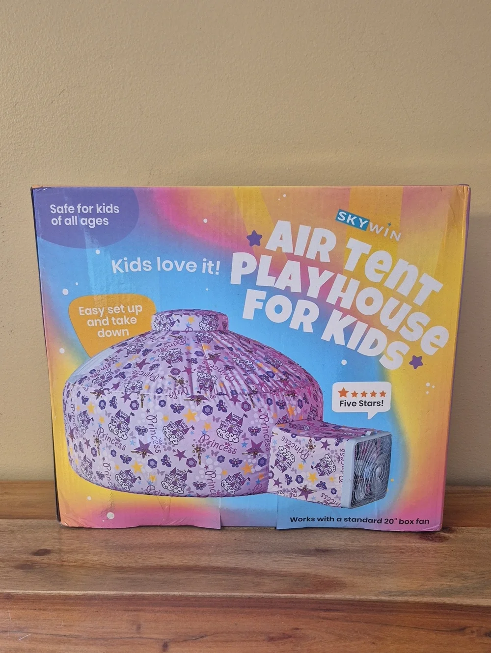 NEW Skywin Purple Princess Air Tent Playhouse for Kids - Inflatable Play Tent